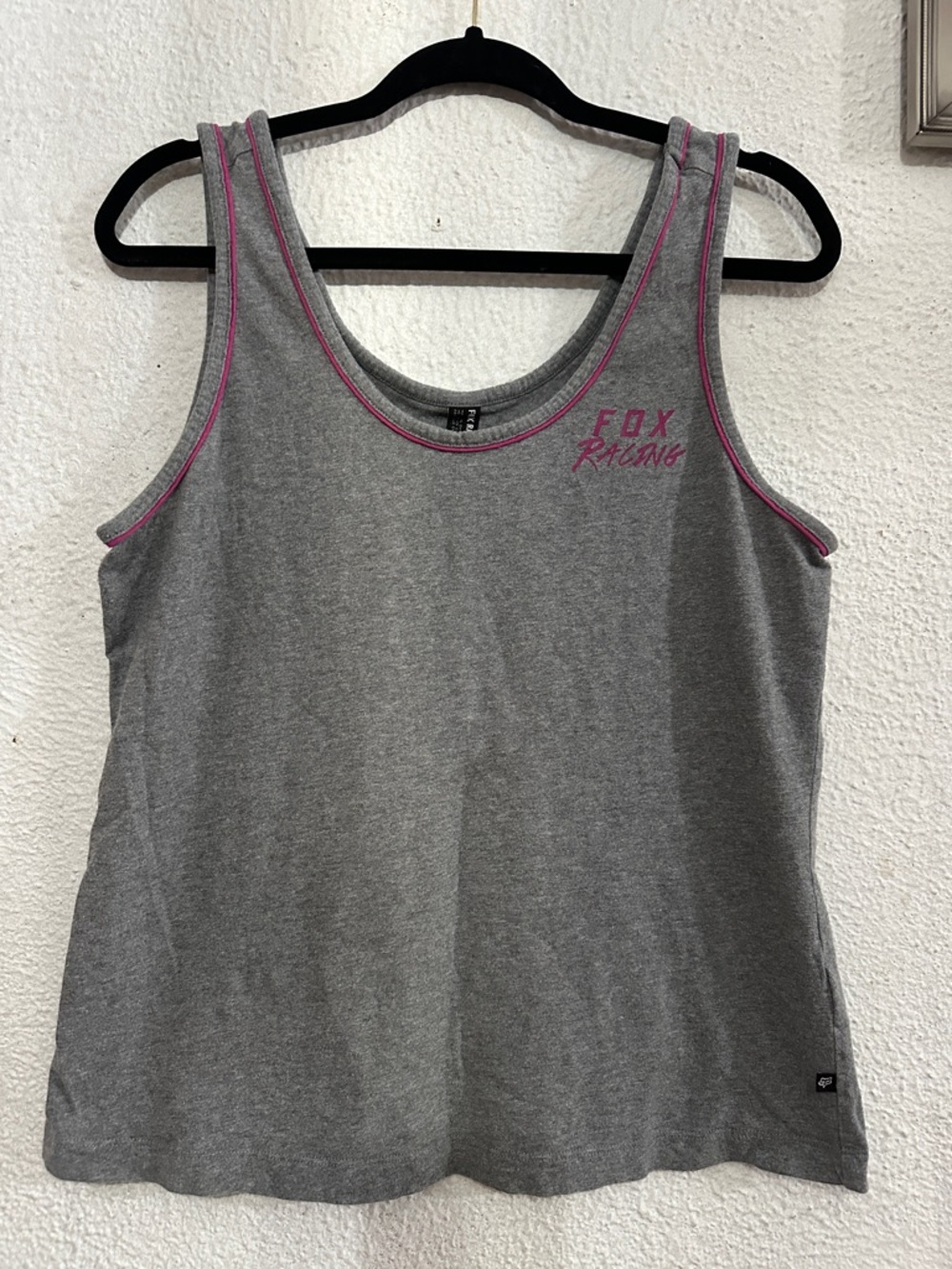 Fox Gray Tank Top with Pink Trim and Fox Racing Logo